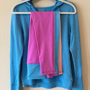 Lilly Pulitzer Weekender Legging M & Carrie Pullover S | Bondi Blue & Amethyst
